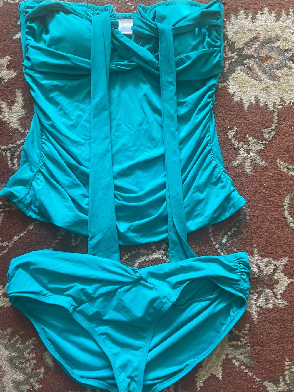 Anne Cole Teal Strapless Tankini with Tie any reasonable offer